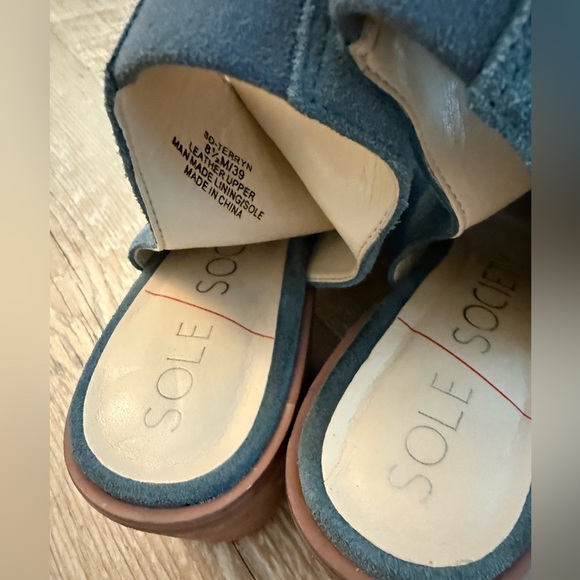 Sole Society Terryn Blue Suede Sandals Size 8.5 - Picture 7 of 8